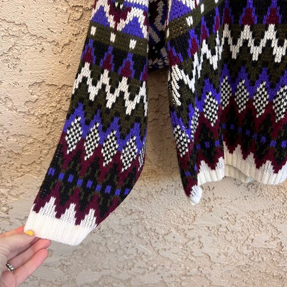 Vintage Soft Cropped Fair Isle Nordic Sweater Size M/L - Picture 4 of 5